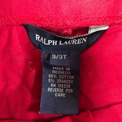 Ralph Lauren Toddler Girls Red Ruffle Mini Skirt Pique Cotton Size 3T Pony Logo