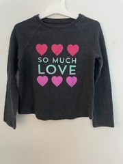 Jumping Beans Toddler Girls Love Hearts Thermal Long Sleeve Shirt Dark Gray 5T