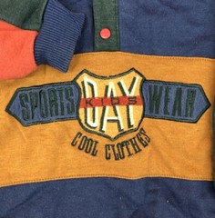 Vtg D.A.Y Sportswear Baby Kids Boys Color block Pullover Sweater Size 18 Months