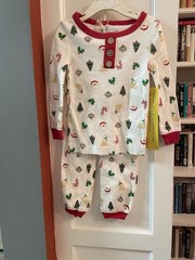 Chick Pea Size 12 Months Christmas Santa Organic Pajamas