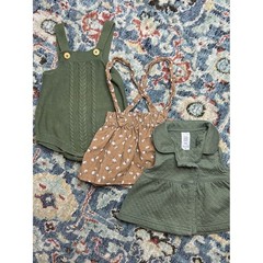 Carter’s Cat & Jack Baby Girls 6-9M Green Tan Earth Tone Bundle EUC