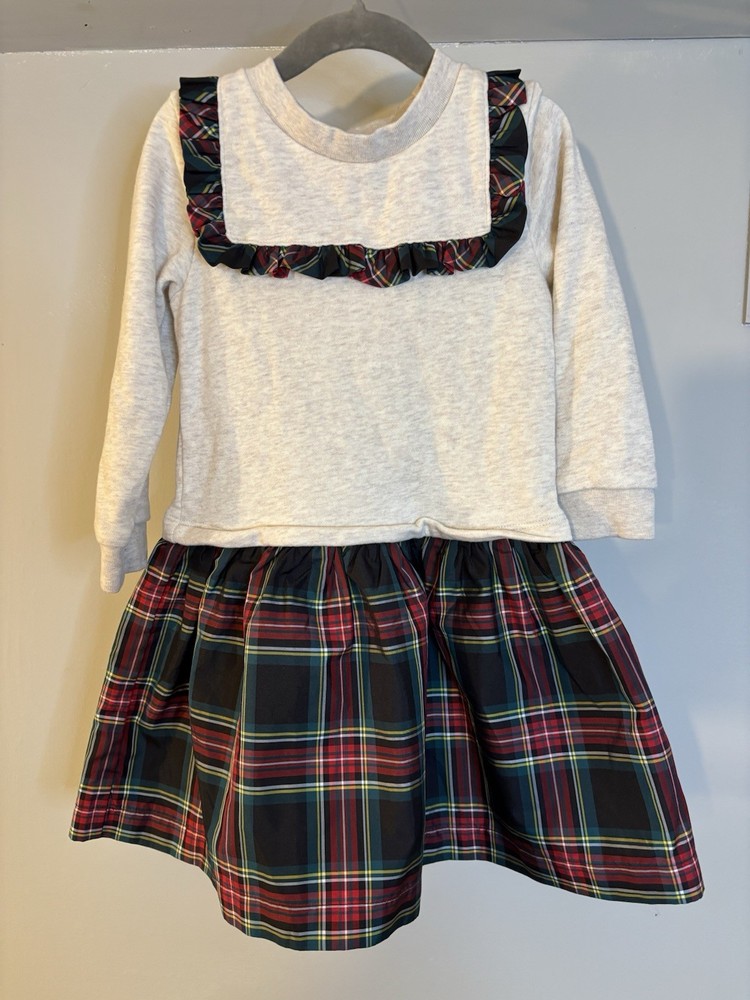 BABY GAP Tartan Plaid Taffeta Ruffle Dress 4 T Christmas Holiday