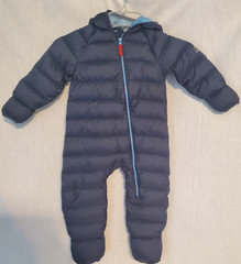 LL Bean Downtek 650 Down Bunting Navy Blue Baby Snowsuit 12-18M 507410