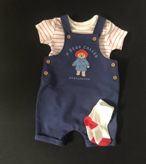 Baby Boys Paddington Bear Dungarees Sock Set 0/3 Months