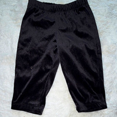 Vintage Sweet Potatoes Black Velour Leggings 0-3 Months Pull On Elastic Waist