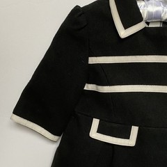 Janie and Jack Jacket Size 3 6 Months Black Winter Formal Dressy White Bows EUC