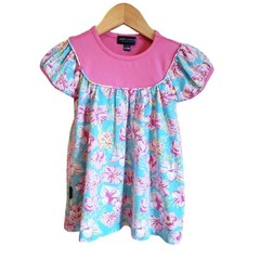 Simply Southern Girl’s Floral Dress Pink Teal 6-12 Months