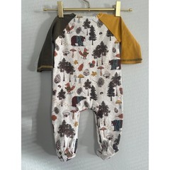 Mud Pie Woodland Sleeper Infant 0-3M Forest Animal Footed OnePiece Fox brown