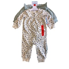 Carter’s Baby Girl 9M Jumpsuit 2 Pack Floral Sage Green Waffle Knit Ruffle NWT