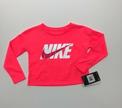 Nike Kids Nike Metallic Logo Long Sleeve Boxy T-Shirt (Toddler/Little Kids) Pink