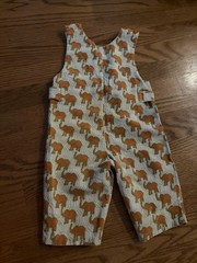 Vintage Kmart Orange Elephant Print Overalls 12 Months RN42000