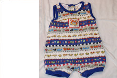 Small Steps Newborn 0-3M Truck Cars Sleeveless Romper Blue Baby One Piece