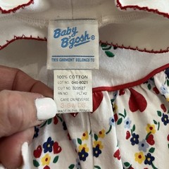 Vintage 90s Baby B’Gosh Infant Girl 3-6M Bubble Romper One Piece Heart Floral