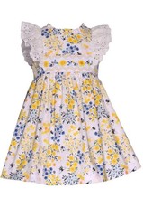 NWT Bonnie Jean Girls Bumble Bee Smocked Dress Set 18 Months Lace Eyelet Floral