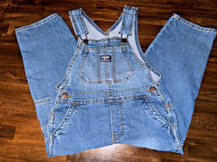 OshKosh B’gosh Toddler 5T Denim Overall Jean Bibs GUC