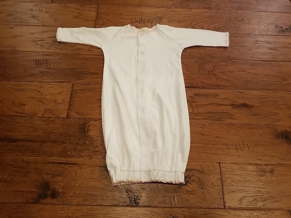 NEW Pixie Lily Boutique Couture White Pink Crochet Converter Gown Sz 6-9 Months