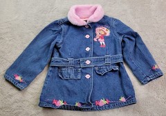 Vintage Strawberry Shortcake Denim Jacket Girls 24 Months Blue Embroidered Y2K