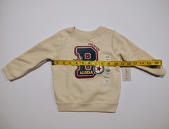 Garanimals 12M Ivory Pullover Fleece Sweater Bear Allstar Graphic Long Sleeve
