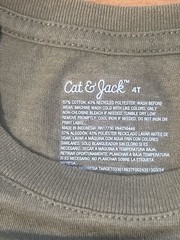 Cat & Jack 4T Green Solid Cotton Blend Crew Neck Long Sleeve Pocket T-Shirt