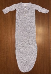 Lou Lou & Co Unisex Baby Newborn Gray Knot Gown Lightweight Sleeper USA Made