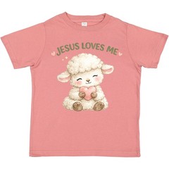 Inktastic Jesus Loves Me Cute Lamb Illustration Toddler T-Shirt Christian Heart