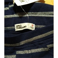 Epic Threads Shorts Toddler Girls 2T Pull On Navy Silver Sparkle Stripe Summer