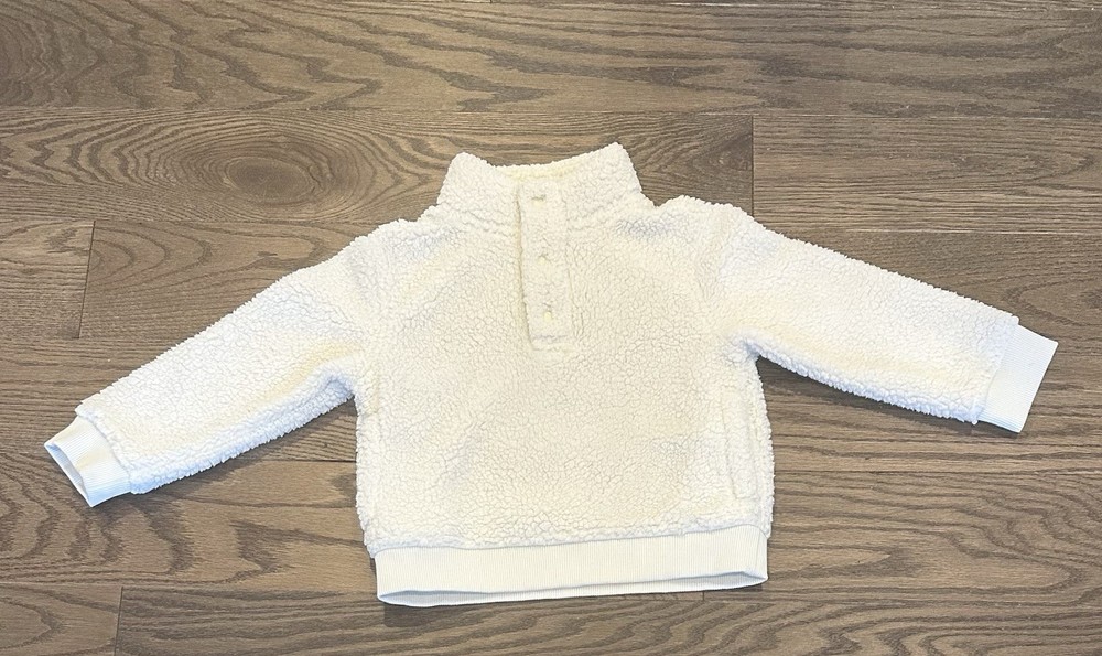 Janie and Jack Toddler Sherpa Turtleneck Pullover Sweater – Ivory – Size 3