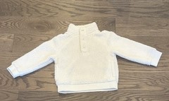 Janie and Jack Toddler Sherpa Turtleneck Pullover Sweater – Ivory – Size 3