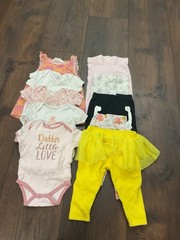 Lot of 10 girls shirts and pants size 6/9 months by carters #10