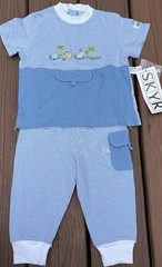 NWT Infant Boy 18 Mos 2 Two piece Set SKYR Zoo Animals Short Sleeve Top Pants