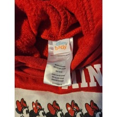 VTG Disney Baby Minnie Mouse Red White Graphic Hoodie Sweatshirt, Size 3-6 Mos