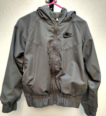 NIKE Gray Windbreaker ,Hooded , Mesh Lined, SZ 4T, Elastic Waist & Cuffs JACKET