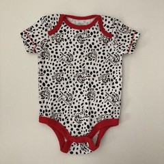 Disney Baby 101 Dalmatians Spotted Dog Print Bodysuit 3-6M White Red Black