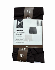 Member’s Mark Girls Cartwheel Shorts 3-Pack Size 3T Black Gray White Pull On
