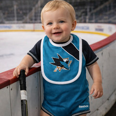 🦈 Reebok NHL San Jose Sharks 3pc Romper Set 18-24M | NWT Bodysuit Bib Booties