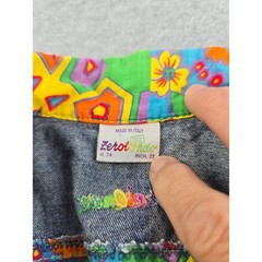 Vintage 90s Zerot Ondo Made in Italy Colorful Denim Jacket Toddler 9-12M