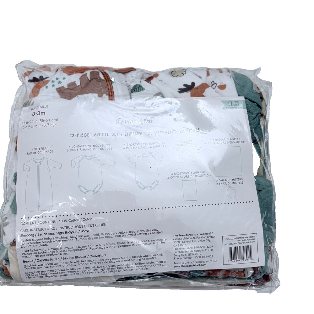 The Peanutshell 23-Piece Baby Layette Set (0–3 Months)