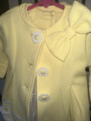 Baby Girl Size 6/9 M Blueberi Boulevard Yellow Spring Daisy Flower Dress Coat