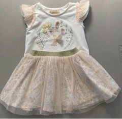 Baby Girl Fairy Outfit 9-12 Mo Tutu Skirt Top Headband Pink Flowers Butterfly