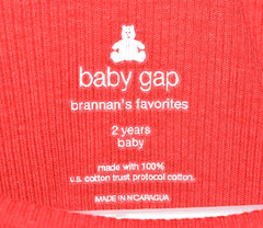 Baby GAP Brannan’sFavorites Dress Girl 2t NEW 100% Cotton Rib Knit Red