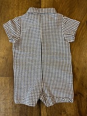 Goodlad Baby Outfit Boy 6 Months Embroidered Nautical Gingham Romper Summer