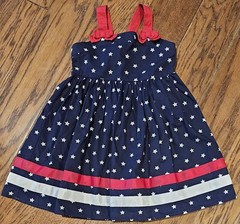 Gymboree American Cutie Toddler Girl 3T Stars/Stripes Sundress Dress EUC
