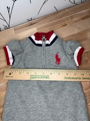 VTG Ralph Lauren Polo USA Gray Half Zip Ruffled Dress 9M