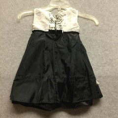 Cherokee Dress Baby Girl 18M Black White Floral Print Sleeveless Empire Waist