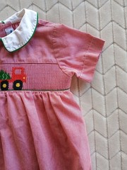 Vtg Silly Goose Smocked Holiday Romper, 18 months Boy/Girl Unisex Red Gingham