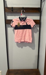 Polo Ralph Lauren Color Block Polo Shirt Pink Blue White Toddler Kid Size 4/4T