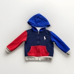 Polo Ralph Lauren Long Sleeve Team Hoodie Toddler 24M Colorblock Big Pony