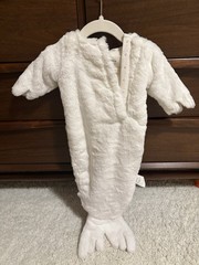 Pottery Barn Baby Faux Fur Hooded Seal One-Piece Halloween Costume 0-6 Months