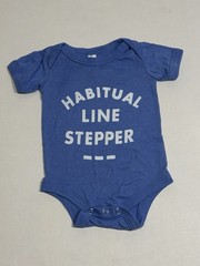 BELLA+CANVAS Kids Baby Bodysuit 3-6 Months Blue “Habitual Line Stepper”