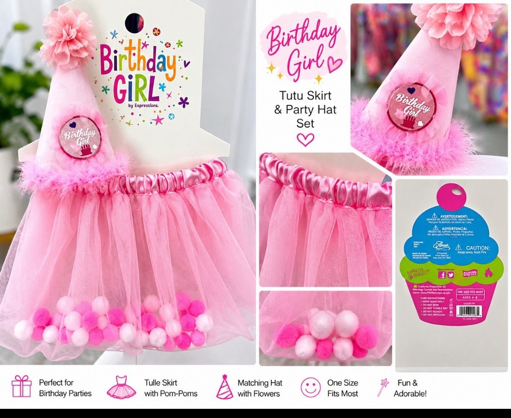 Tutu Skirt And Party Hat Set